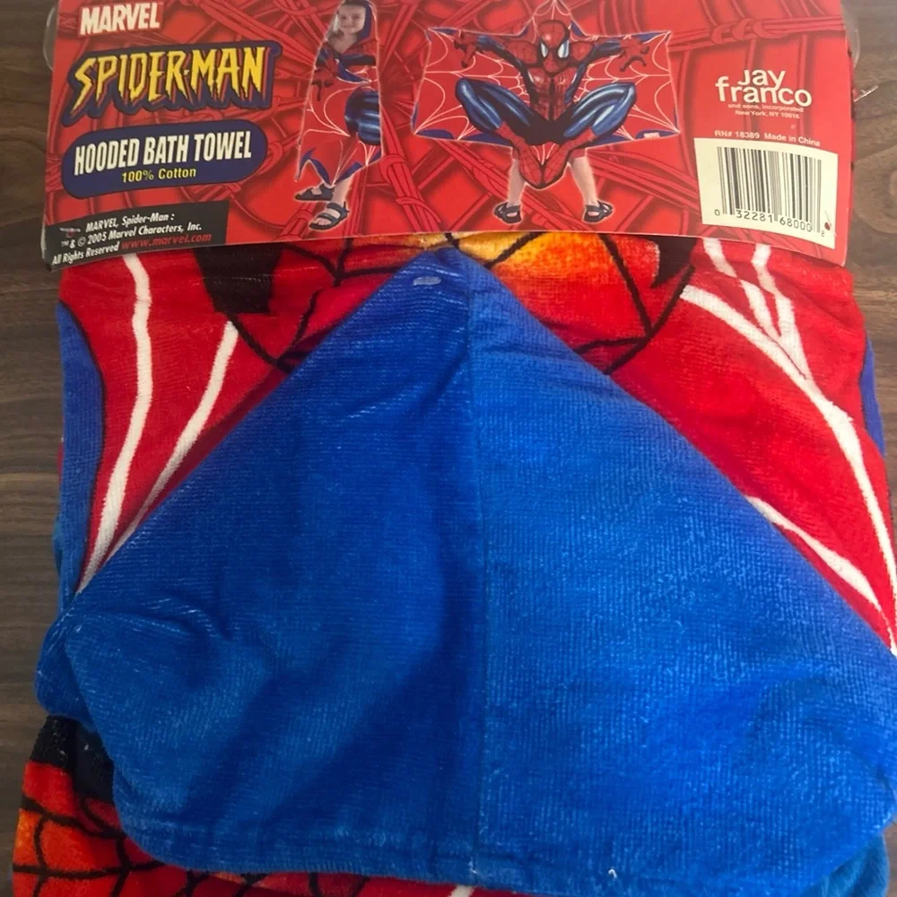 Marvel Spider-Man Red and Blue Hooded Towel